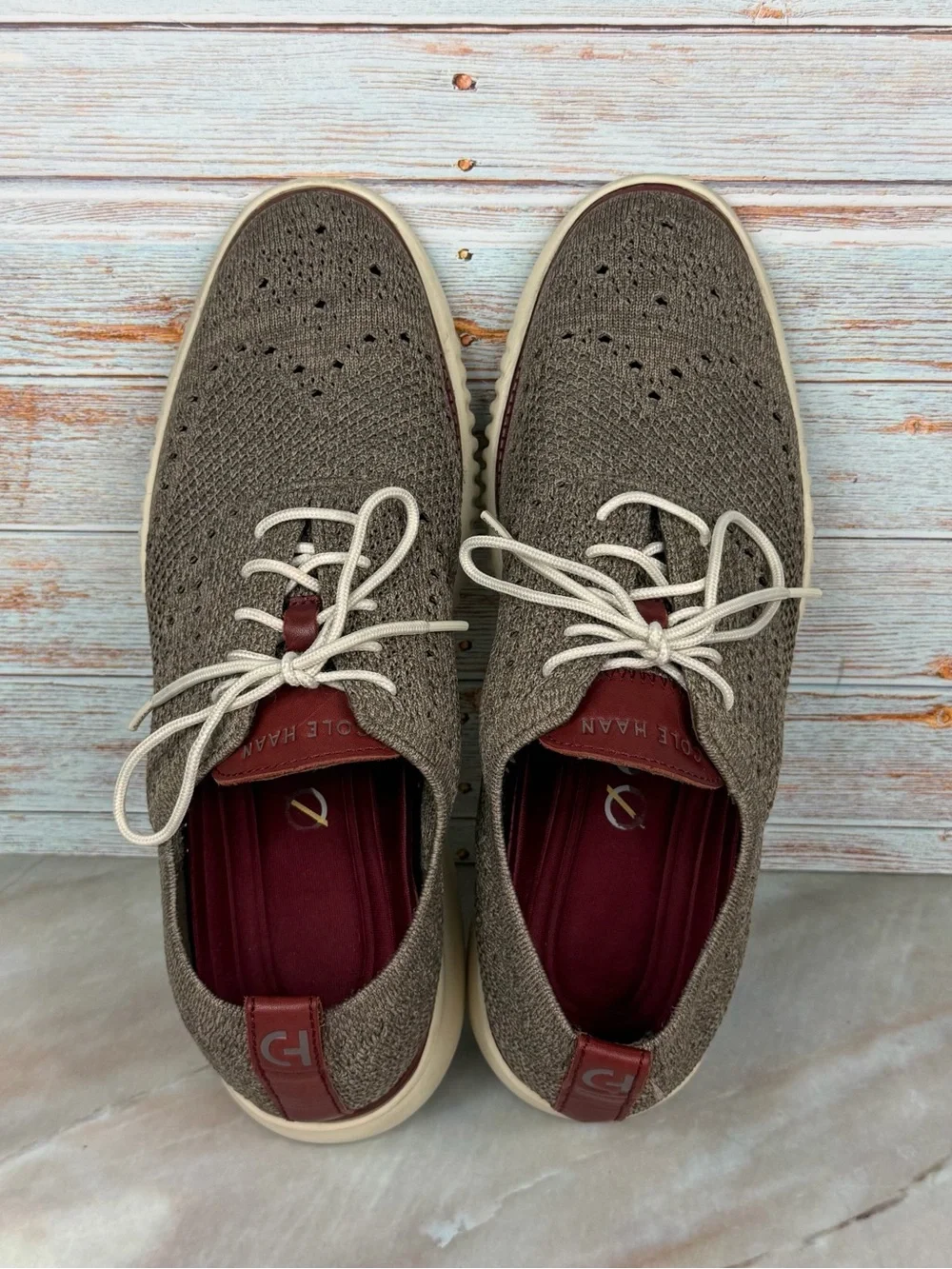 Cole Haan 2.ZeroGrand Stitchlite Wingtip Oxfords in Brown Knit